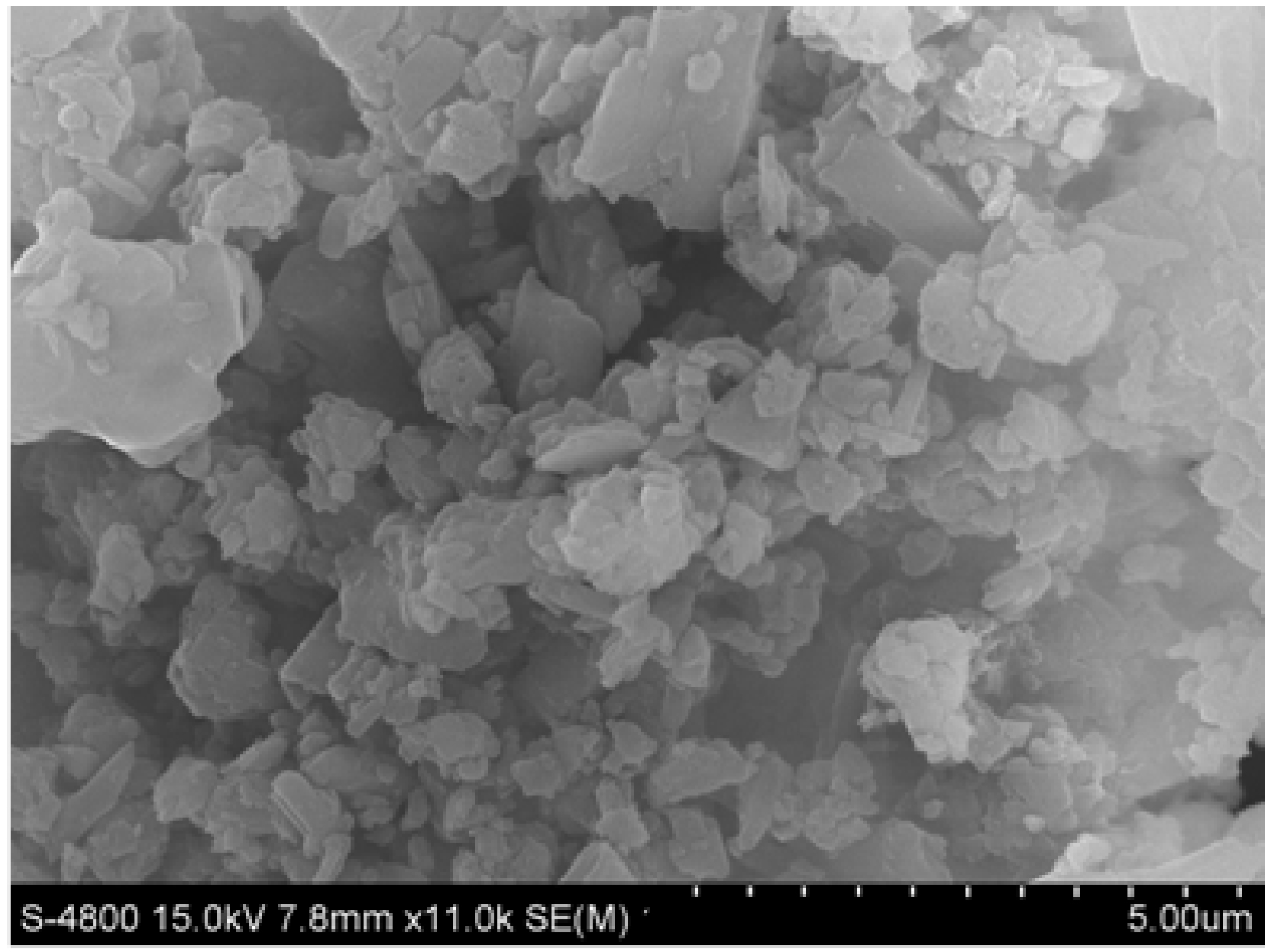 Figure 2. SEM micrograph of PIn sample with stoichiometric ratio of indole and FeCl3 as (40:60) Wt. %.